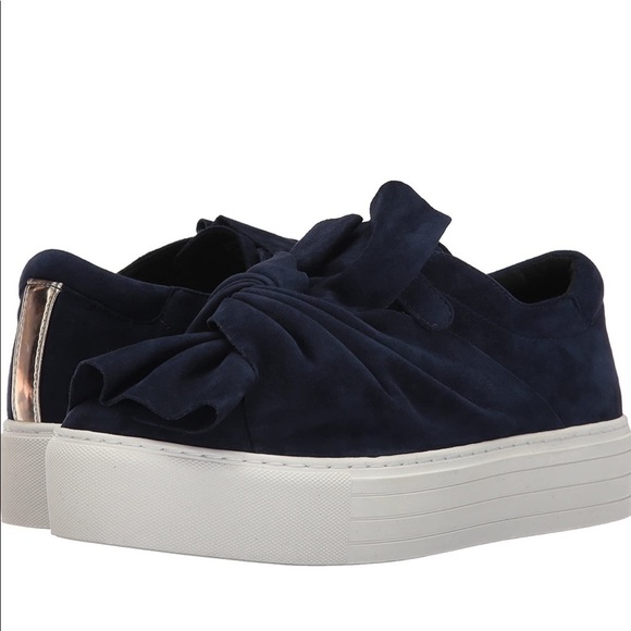 Kenneth Cole Slip On Loafer Sneaker Aaron Blue Suede Leather Platform 8.5 - Picture 3 of 12